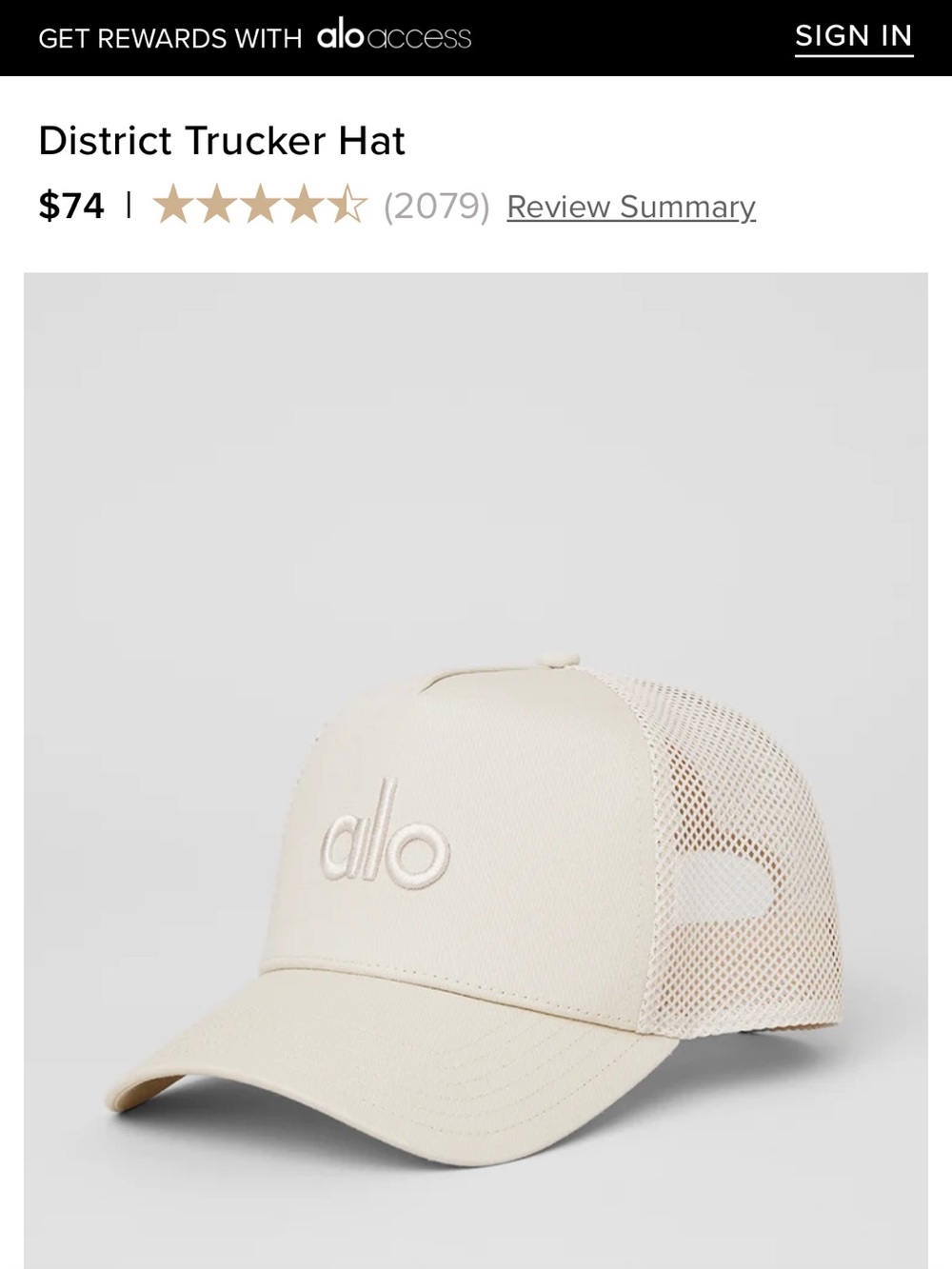ALO Yoga District Trucker Hat - Cream